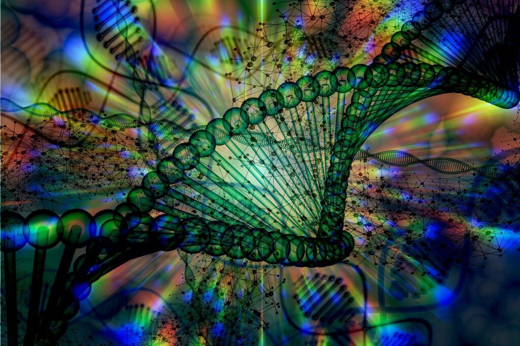 DNA data visualisation representing controlled research data